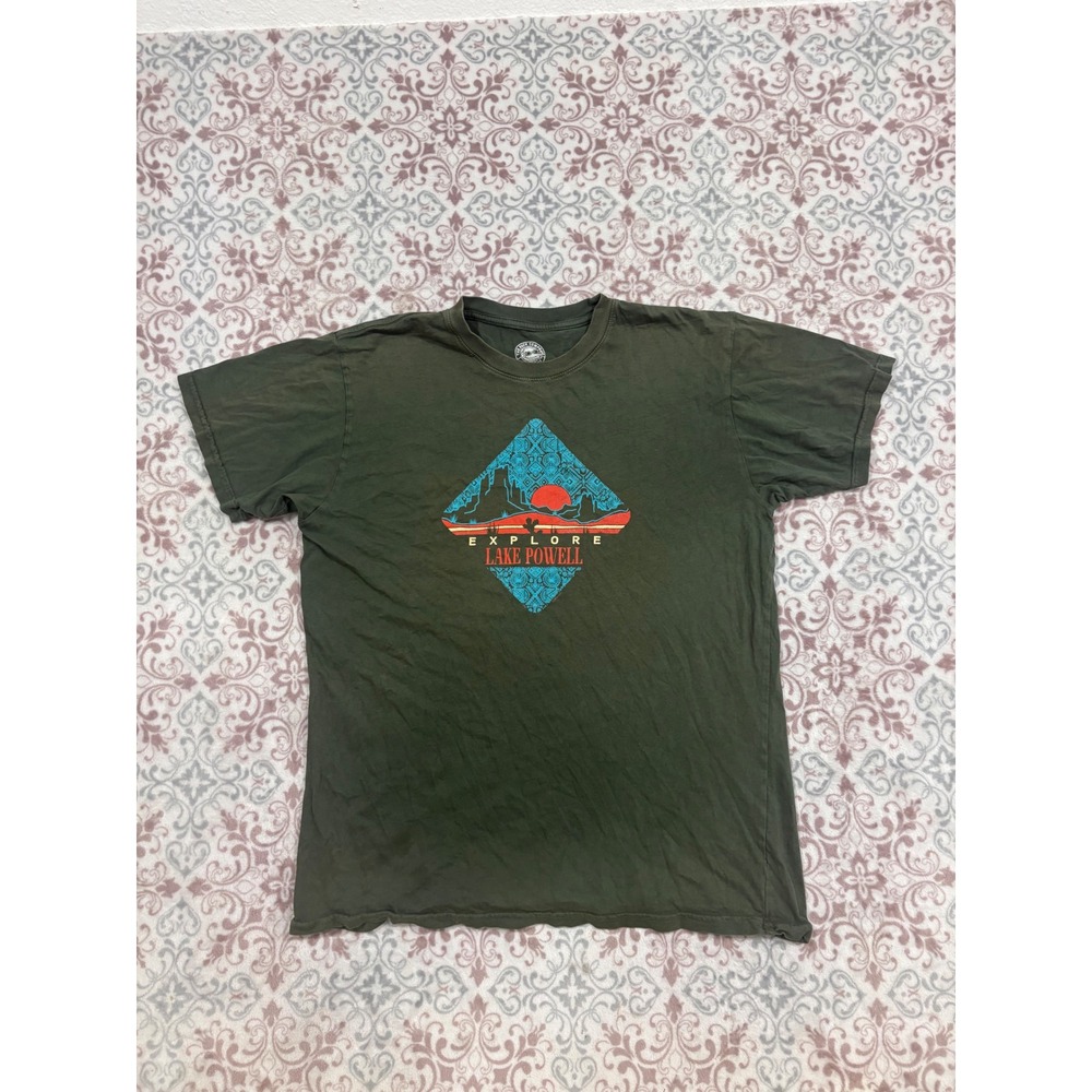 The Duck Company Mens Lake Powell Graphic T-Shirt Green Medium Explore Arizona